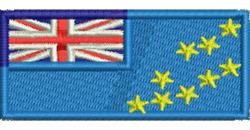 Union Jack flag on blue background, showcasing red, white, and yellow stars in a symmetrical, clean design.