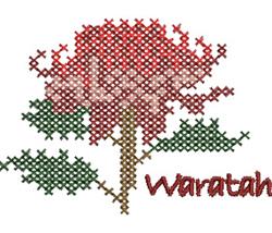 beginner-friendly cross machine embroidery pattern - Waratah for Floral Arrangements