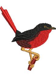 beginner-friendly bird machine embroidery pattern - Wren for decorative pillow covers