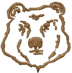 Stylized bear head in brown tones with clear outlines, minimalistic design perfect for nature-themed projects.