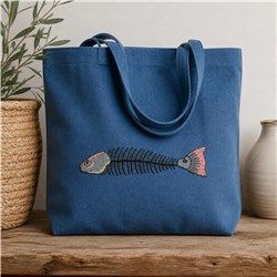 beginner-friendly fish machine embroidery pattern - Bone Fish for patchwork quilt blocks