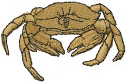 Realistic crab with a rounded sandy beige shell and prominent claws, detailed design for coastal decor.