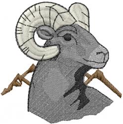 Grey Ram - 4x4 ram beginner-friendly machine embroidery design for Outdoor Apparel