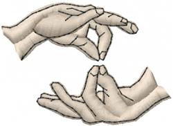 Hands - 4x4 hand quick stitch machine embroidery design perfect for kitchen tea towels