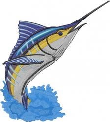 detailed marlin machine embroidery pattern - Large Marlin for reusable tote bags