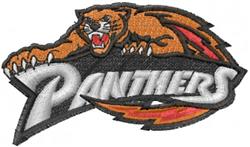 detailed cat machine embroidery pattern - Panthers perfect for reusable tote bags