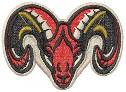 head detailed machine digital embroidery - Rams Head perfect for Sports Merchandise