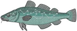 Whimsical fish with teal and gray body, detailed fins, and constellation patterns, perfect for decor.