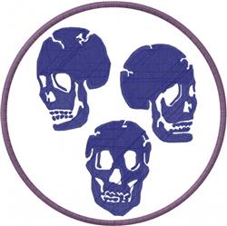 skull detailed machine digital embroidery - Skulls Jacket Back perfect for Backpacks