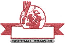 beginner-friendly bat machine embroidery pattern - Softball Name Tag for Sports Bags