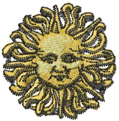 beginner-friendly summer sunflower machine embroidery pattern - Sun for kitchen aprons