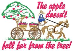 detailed autumn tree machine embroidery pattern - Apple Doesnt Fall for reusable tote bags