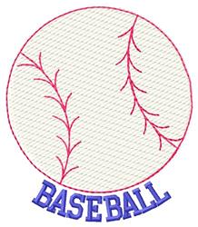 Playful baseball design featuring vibrant red stitching and bold blue 'BASEBALL' text, perfect for sports-themed items.