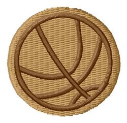 Basketball patch with clean tan and brown outlines, featuring a textured background and modern minimalist style.