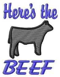 Beef Here - 4x4 here beginner-friendly machine embroidery design for reusable tote bags