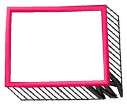 Blank rectangular frame with pink outline and shadow effect, featuring a clean and minimalist design.