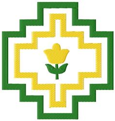detailed leaf machine embroidery pattern - Bordered Flower for decorative pillow covers