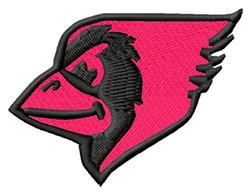 Stylized pink cardinal profile with black outline, featuring a bold modern aesthetic.