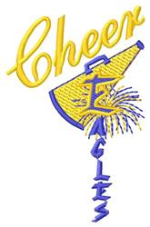 beginner-friendly eagle machine embroidery pattern - Cheer Eagles for T-Shirts