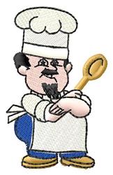 detailed chef machine digital embroidery pattern - Chef perfect for Aprons