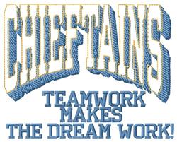 Chieftains Teamwork - 5x7 teamwork detailed embroidery design for reusable tote bags