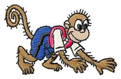 beginner-friendly monkey machine embroidery pattern - Cute Monkey for reusable tote bags
