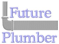 Playful text design 'Future Plumber' with light purple letters and a gray plumbing pipe, perfect for kids.
