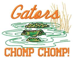 Gators Chomp - 4x4 chomp detailed embroidery design for decorative pillow covers