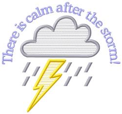 Playful gray cloud with a yellow lightning bolt and raindrops, featuring a cheerful saying in lilac, perfect for decor.