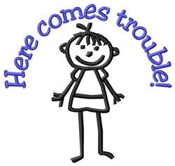 beginner-friendly comestrouble machine embroidery pattern - Here ComesTrouble for decorative pillow covers