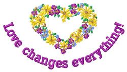 heart detailed machine digital embroidery - Love Changes perfect for kitchen tea towels