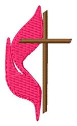 Methodist Logo - 4x4 cross quick stitch embroidery design for patchwork quilt blocks