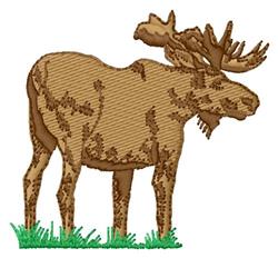beginner-friendly reindeer machine embroidery pattern - Moose for patchwork quilt blocks