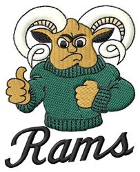 ram detailed machine digital embroidery - Rams perfect for kitchen aprons
