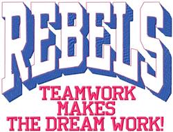 teamwork detailed machine embroidery - Rebels Teamwork perfect for kitchen aprons