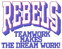 Rebels Teamwork - 5x7 teamwork detailed embroidery design for reusable tote bags