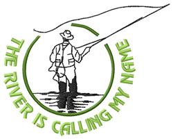 beginner-friendly calling machine embroidery pattern - River Calling for kitchen aprons