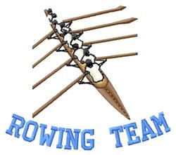 beginner-friendly team machine embroidery pattern - Rowing Team for kitchen tea towels