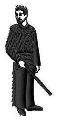 Samurai warrior with a sword, bold minimalist style, featuring stylized armor and exaggerated hair.