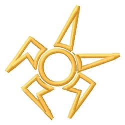 Symbolic star design featuring a geometric star shape with sharp, angular lines in vibrant yellow, ideal for modern decor.