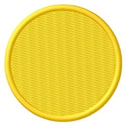 Simple yellow circular patch with textured detailing, embodying modern simplicity and cheerful design.