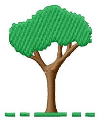 Stylized tree with vibrant green canopy and simple brown trunk, featuring a cheerful, minimalist design.
