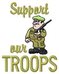 detailed troop machine embroidery pattern - Support Troops for reusable tote bags