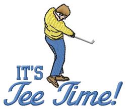 beginner-friendly time machine embroidery pattern - Tee Time for reusable tote bags