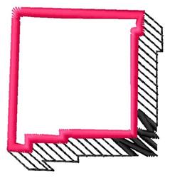 Textured frame design with a bold pink border and striped shadow effect. Modern graphic style.