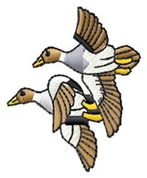 bird beginner-friendly machine embroidery - Two Ducks for patchwork quilt blocks