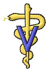 Veterinary Logo - 4x4 logo quick stitch machine embroidery design for Wall Art
