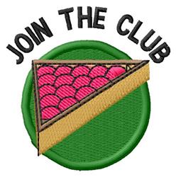 Playful clothing patch featuring a watermelon slice with pink interior, green rind, and 'JOIN THE CLUB' text.