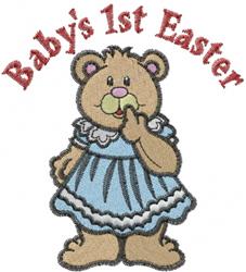 1st Easter Bear - 4x4 bear detailed machine embroidery design for cute baby onesies