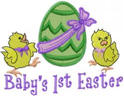 bird detailed machine digital embroidery - 1st Easter Egg perfect for Photo Props